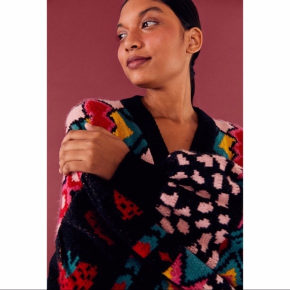 NEW Farm Rio Crazy Mix Cardigan Small - Picture 7 of 17